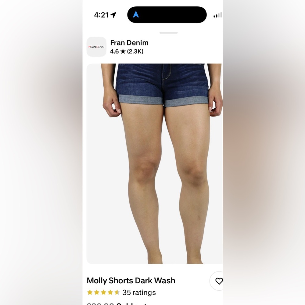 Fran Denim Dark Wash Jean Shorts